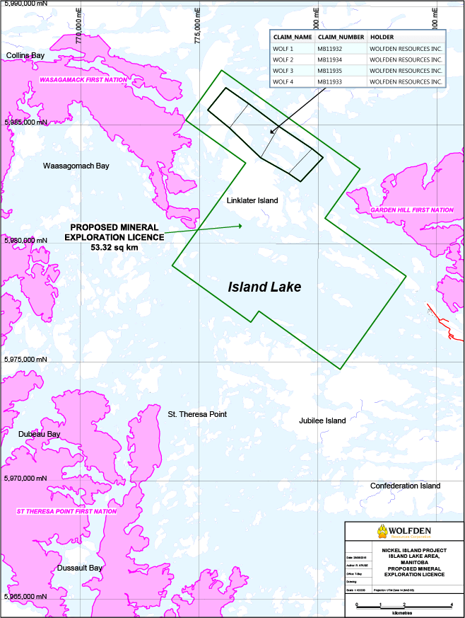 Nickel Island mineral exploration licence map